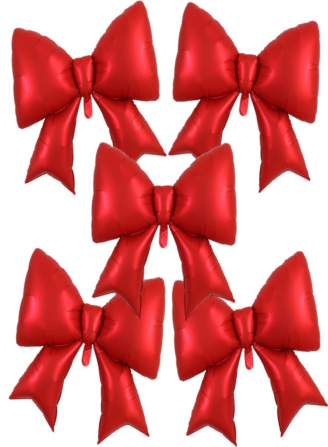 Vuzvuv 5Pcs 38 Inch Giant Red Bow Balloon for Birthday Party, Red Coquette Birthday Decorations for Gender Reveal, Baby Shower,Wedding Bridal，Theme Party - Image 1